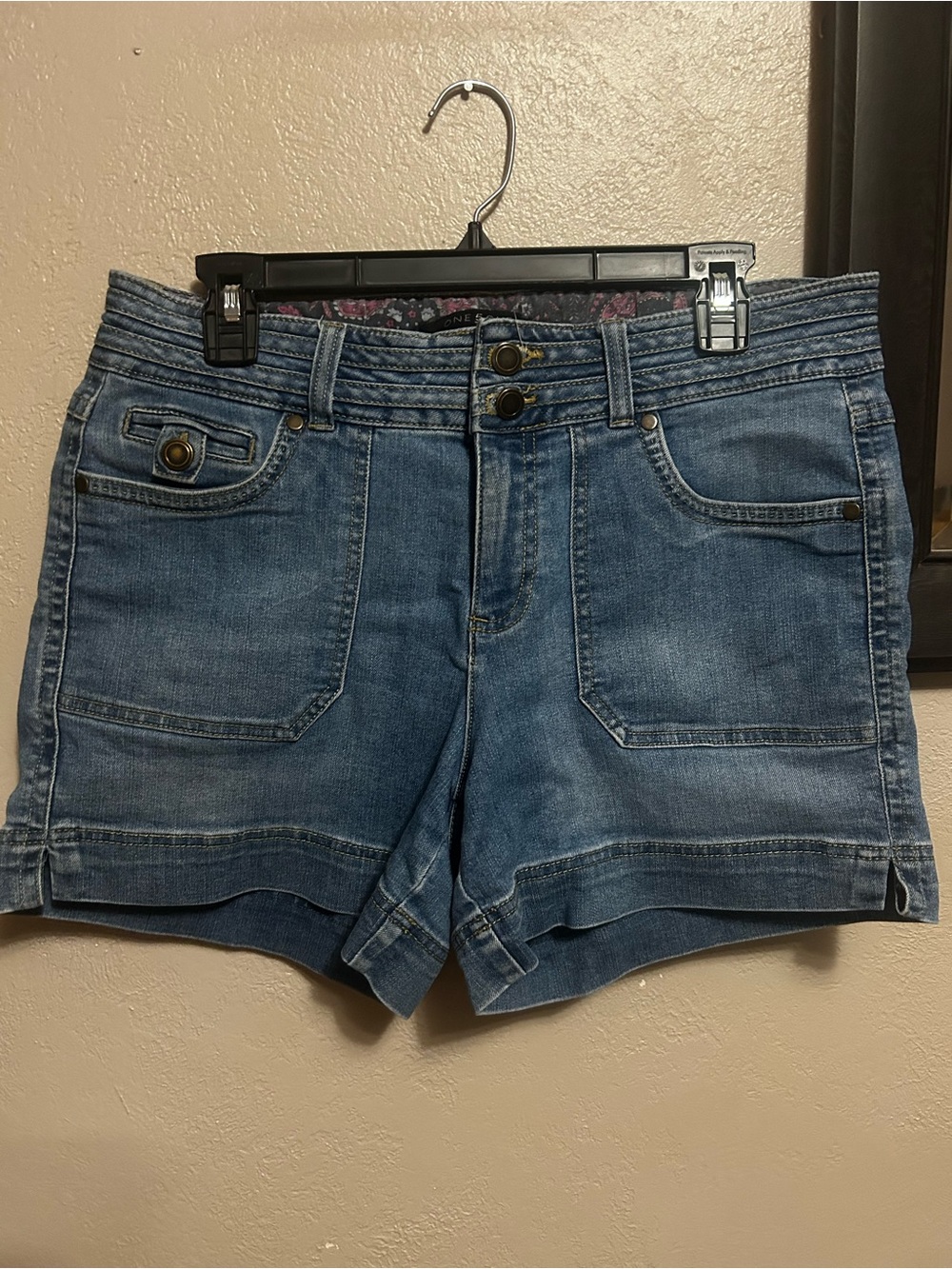 one 5 one Blue Denim Double-Button Jean Shorts